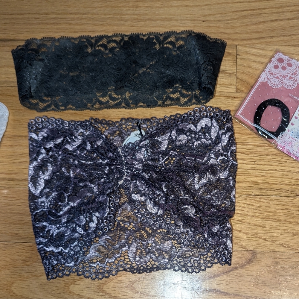 Set of Gray Lace Headbands & Bobby Pins Bundle